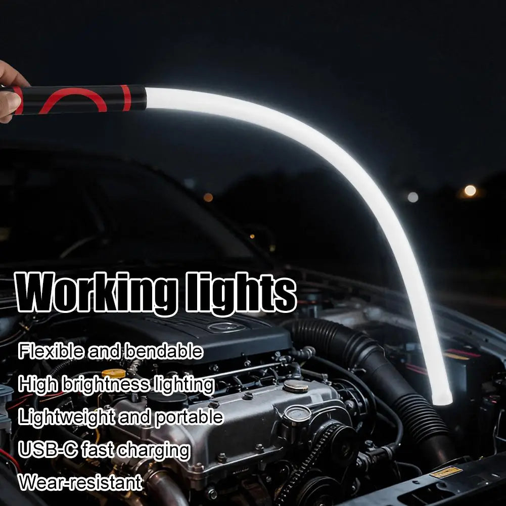 Flexible Bendable LED Work Light Slim Inspection Lamp USB Rechargeable Shape-Retaining Flashlight for Car Engine Auto Repair