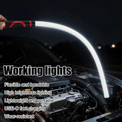 Flexible Bendable LED Work Light Slim Inspection Lamp USB Rechargeable Shape-Retaining Flashlight for Car Engine Auto Repair